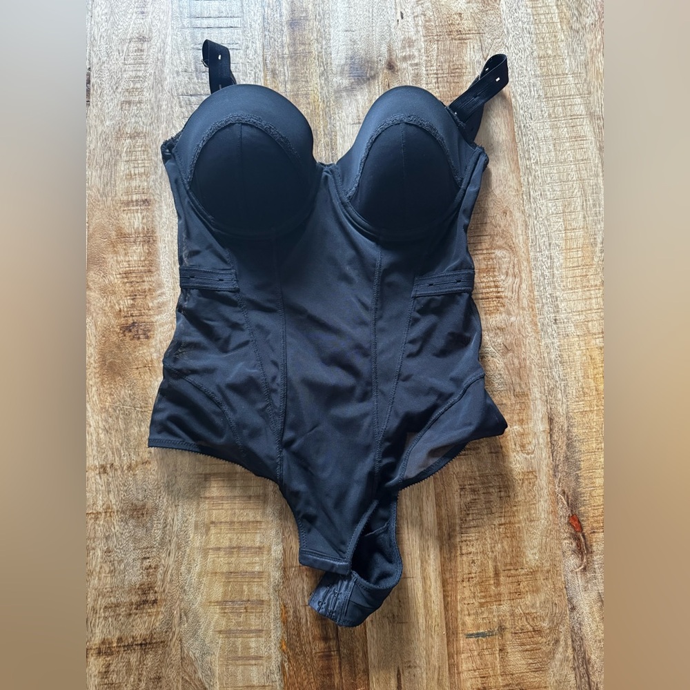 Black Bustier teddy Bodysuit Corset style M/L